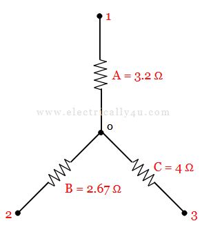 Problem solution - star delta transformation